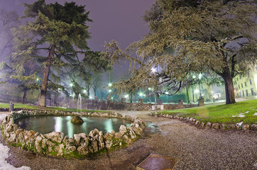 Architectural Detail of Lucca at Night