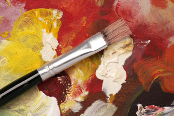 artist palette with paint brush background