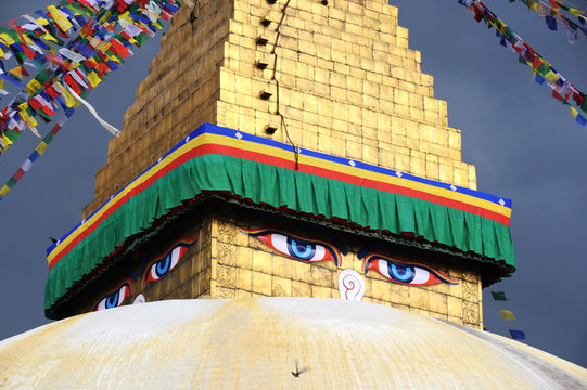 Golden stupa in Kathmandu Nepal