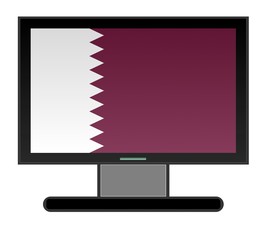 Drapeau du Qatar sur un écran de télévision	