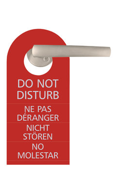 Large Red Isolated Do Not Disturb Tag, Multilingual
