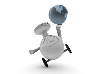 robomas con globo y malabarista © juanjo