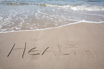 Health, written on the sand