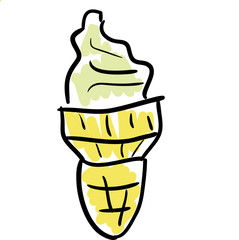 Ice cream sketch styled vector illustration
