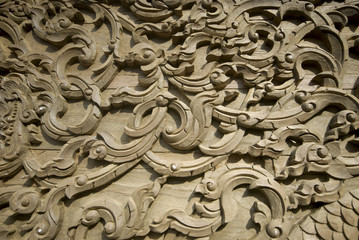 Wood Thai art sculpture.