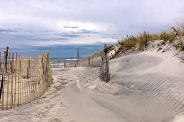 Ścieżka przez wydmy na plaży na Long Island, Nowy Jork - 28741717