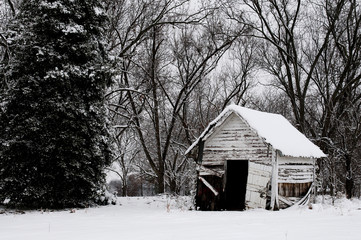 Old Building in the Snow