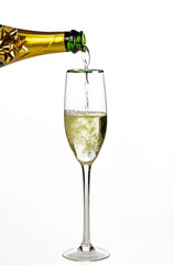 Filling champagne glass