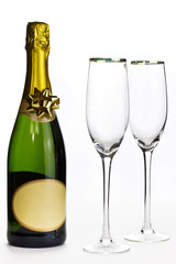 Champagne and glasses ready for celebration