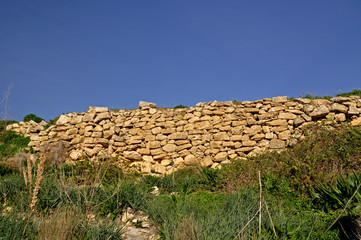 mur en pierre - Gozo Malte