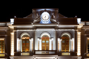 Bâtiment éclairé de la Chambre de Commerce de Bastia