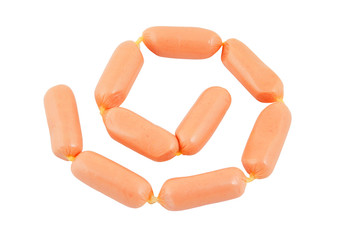 Fresh sausages isolated on white background