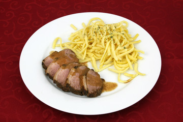 Entenbrust mit Spätzle