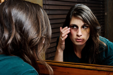 Fototapeta premium Extent of injuries; domestic abuse concept