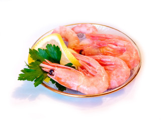 shrimp on a plate