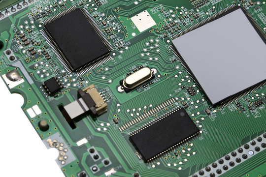 electronic computer board with components