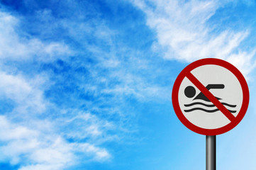 Photo realistic 'no swimming' sign, with space for text overlay
