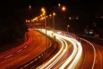 lightrail at a busy highway
