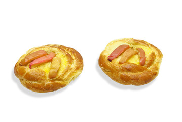 buns isolated on white background