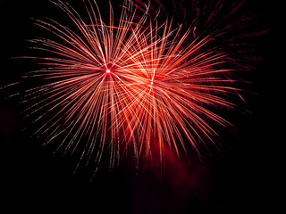 Long Exposure of Fireworks Against a Black Sky