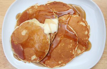 Pancakes with Butter and Syrup