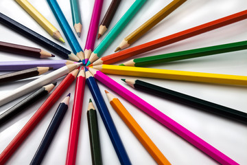 Fototapeta premium Colored pencils isolated in white