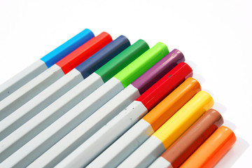Colored pencils on white.