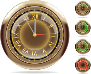 5 (or 1) minute till 12. Bronze clocks set #2 | Vector.ai 10