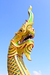 Fototapeta premium King of Naga in Temple of Thailand.