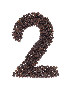 Numero due fatto con il  caff&egrave; in grani