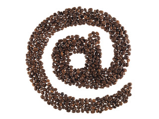 simbolo at fatto con un caffè in grani