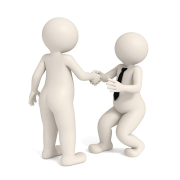 3d business men - Intimidating handshake