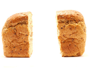 Bread on a white background