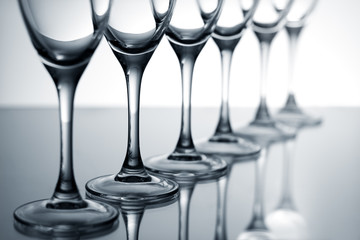 Empty champagne glasses