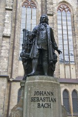 Carl Seffner's 1908 J.S. Bach statue, St. Thomas Church, Leipzig