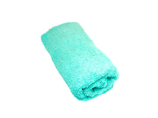 Color towels on a white background