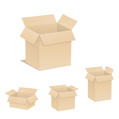 open boxes