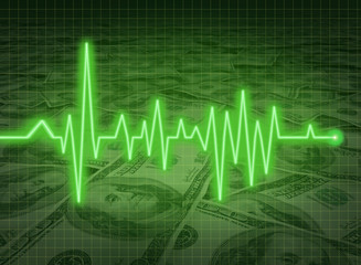 EKG ECG financial health economy money status savings
