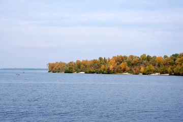 Colorful trees at the river