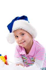 Beautiful girl in Santa's hat