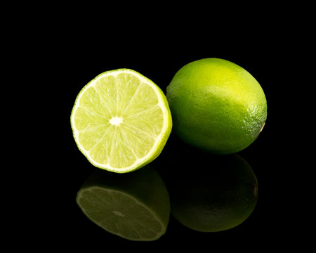 lime isolated on black