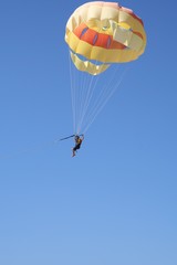 Man Parasailing in Mexico