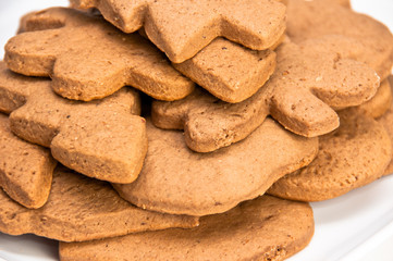 Closeup on homemade gingerbread cookies