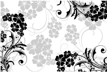 coin floral noir et gris