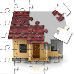 house on sale over white background