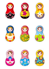 cartoon Russian dolls