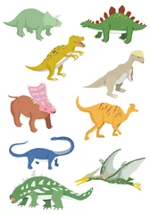 Velours gordijnen Dinosaurussen cartoon dinosaurussen icoon