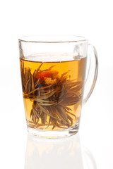 green tea with flower