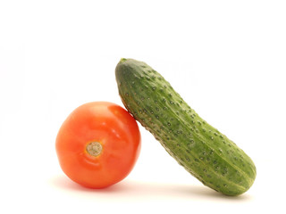 Cucumbers and tomsto