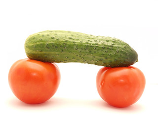 Cucumbers and tomsto